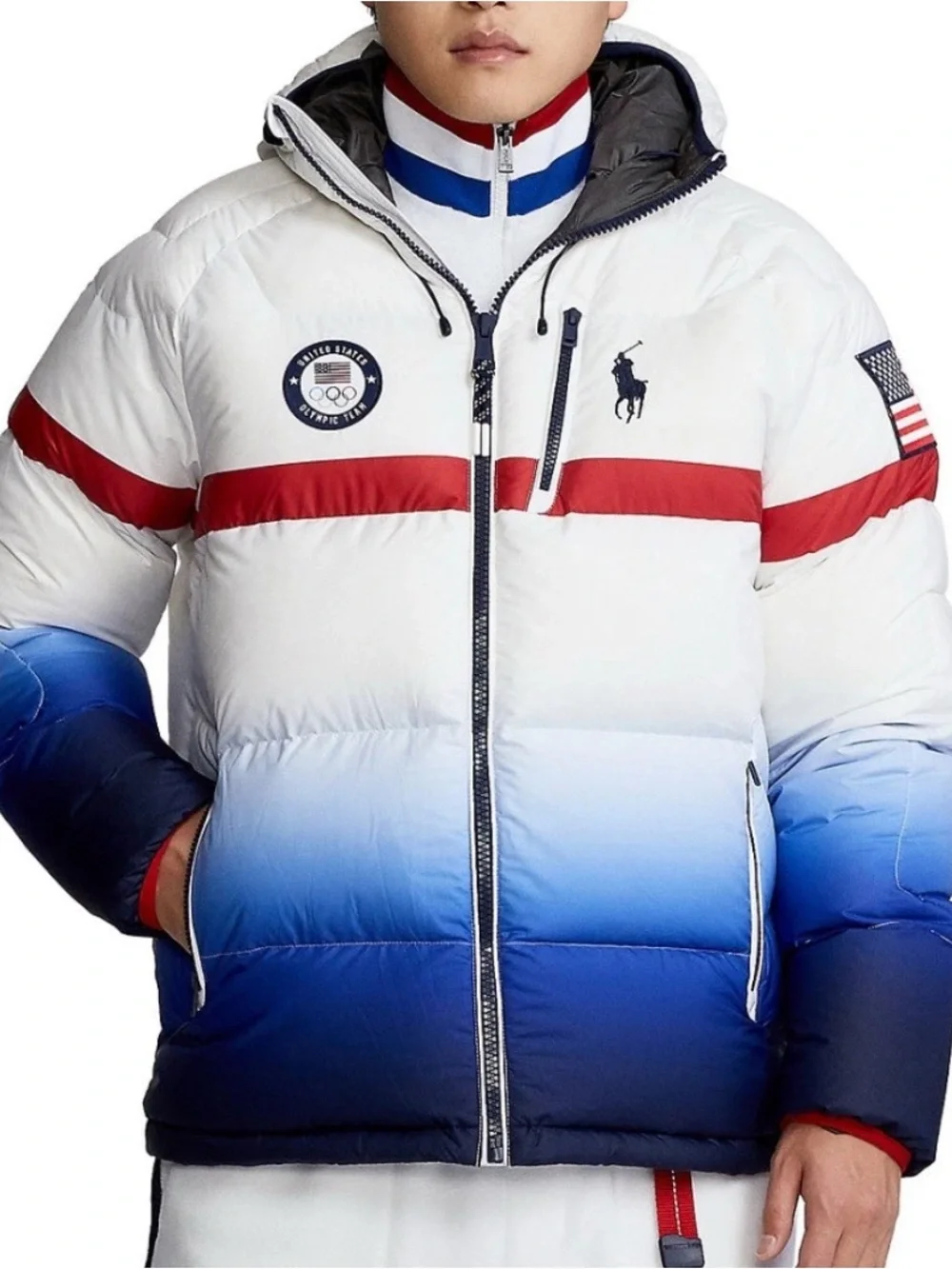 Polo Ralph Lauren Team USA Olympic Puffer Jacket 2022 Size S
